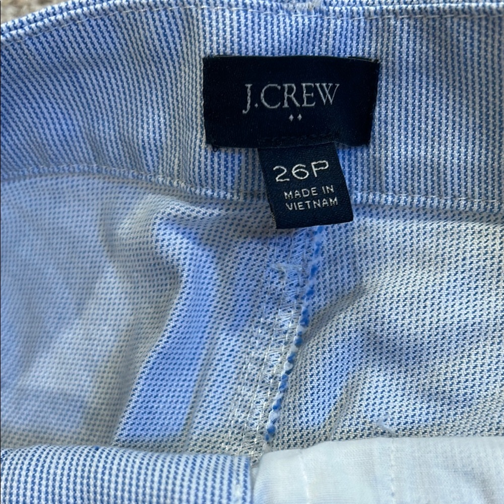 J. Crew Factory Ella High Rise Wide Leg Blue Cropped Pants - Picture 5 of 7